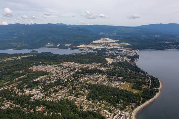Aerial View Sechelt Kota Kecil Sunshine Coast Terletak Sebelah Barat — Stok Foto
