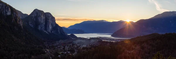 Squamish Norte Vancouver Colúmbia Britânica Canadá Bela Vista Panorâmica Aérea — Fotografia de Stock