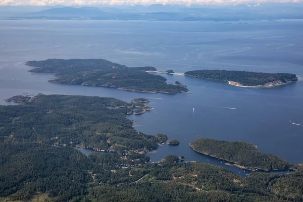 Ακτή Σανσάιν Βρετανική Κολομβία Καναδάς Αεροφωτογραφία Του Νησιού Thormanby Του — Φωτογραφία Αρχείου