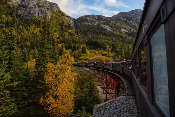 Skagway Alaska United States September 2019 Alte Historische Eisenbahn Fährt — Stockfoto