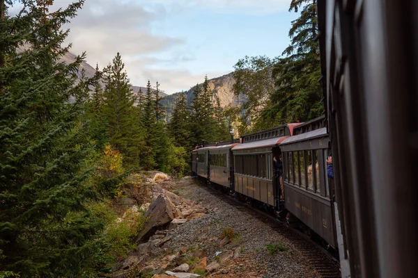 Skagway Alaska Stany Zjednoczone Września 2019 Old Historic Railroad Train — Zdjęcie stockowe