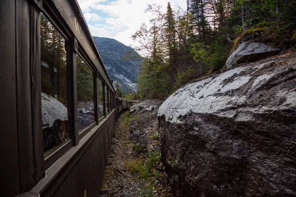 Скагвей Аляска Сша Вересня 2019 Старий Історичний Залізничний Поїзд Піднімається — стокове фото