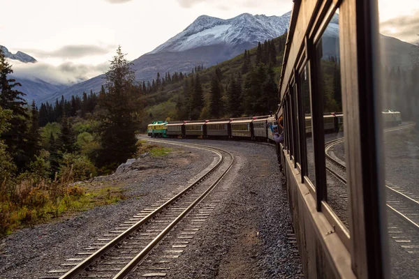 Skagway Alaska Stany Zjednoczone Września 2019 Old Historic Railroad Train — Zdjęcie stockowe