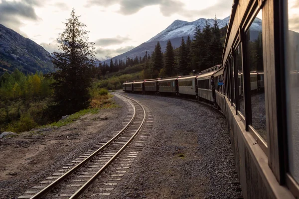Скагвей Аляска Сша Вересня 2019 Старий Історичний Залізничний Поїзд Піднімається — стокове фото