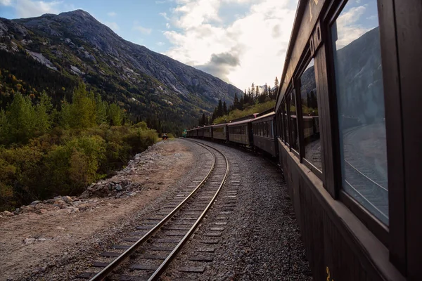 Skagway Alaska Estados Unidos Setembro 2019 Old Historic Railroad Train — Fotografia de Stock