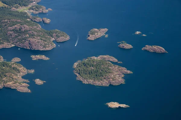 Vista Aérea Del Paisaje Rabbit Island Cerca Texada Island Estrecho — Foto de Stock