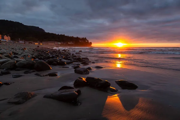 Seaside Oregon Coast Spojené Státy Americké Krásný Výhled Skalnatou Pláž — Stock fotografie