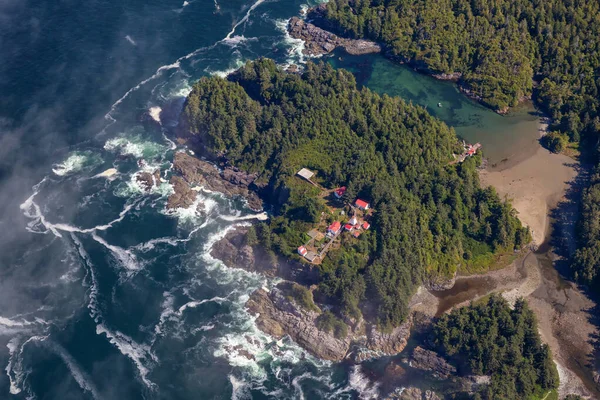 Aerial Landscape View Beautiful Pacific Ocean Coast Sunny Summer Morning — Stock Photo, Image