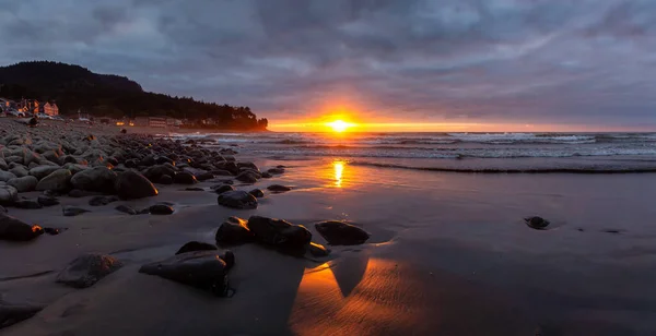 Seaside Oregon Coast Spojené Státy Americké Krásný Panoramatický Pohled Skalnatou — Stock fotografie