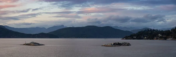 Panoramatický Výhled Záliv Podkovy Západním Vancouveru Britská Kolumbie Kanada Během — Stock fotografie