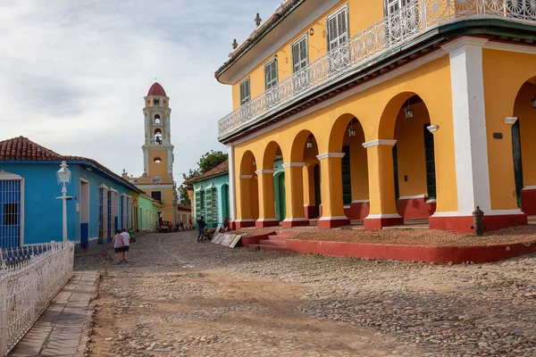 Trinidad Cuba Juni 2019 Prachtig Uitzicht Een Katholieke Kerk Plaza — Stockfoto