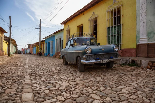 Trinidad Kuba Juni 2019 Utsikt Över Gammal Klassisk Amerikansk Bil — Stockfoto