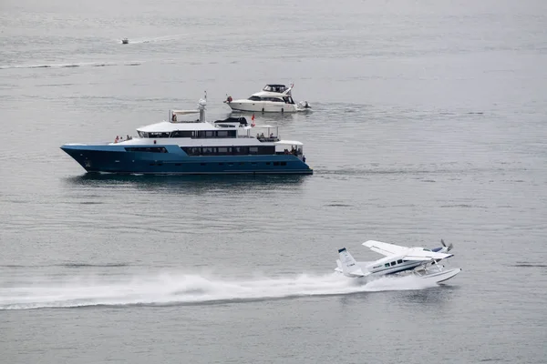 Downtown Vancouver British Columbia Καναδάς Σεπτεμβρίου 2019 Πλωτό Αεροπλάνο Στο — Φωτογραφία Αρχείου