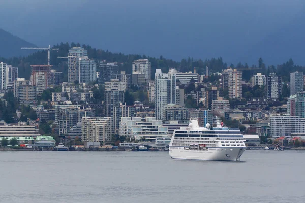 Downtown Vancouver Kolumbia Brytyjska Kanada Września 2019 Łodzie Statki Porcie — Zdjęcie stockowe