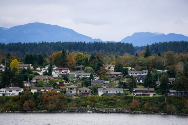 Река Кэмпбелл Остров Ванкувер Британская Колумбия Канада Вид Жилых Домов — стоковое фото