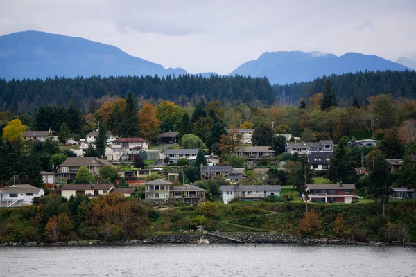Река Кэмпбелл Остров Ванкувер Британская Колумбия Канада Вид Жилых Домов — стоковое фото