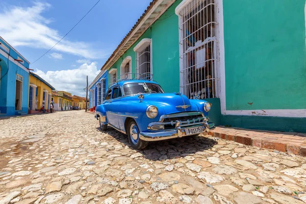 Trinidad Cuba Junio 2019 Vista Viejo Automóvil Americano Clásico Las — Foto de Stock