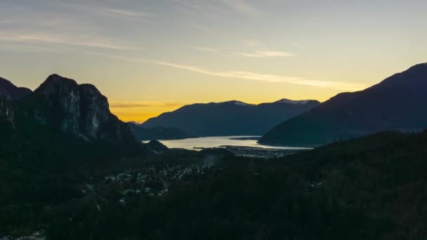 Time Lapse of Squamish during Sunset — Stock Video