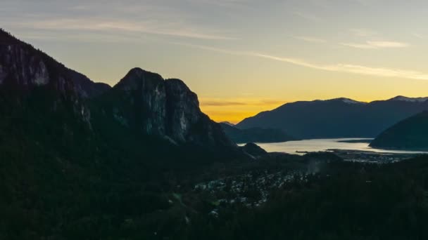 Time Lapse di Squamish durante il tramonto — Video Stock