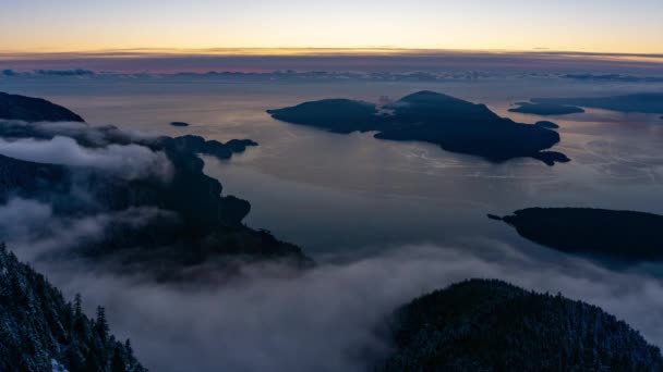 Time Lapse dal St Marks Summit di Howe Sound Sunset — Video Stock