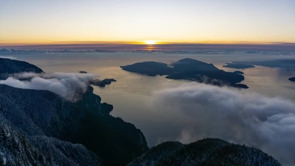 Time Lapse from St Marks Summit of Howe Sound Sunset — Stock Video