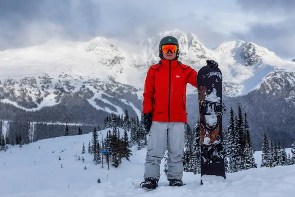 Muž Snowboardista na Whistler Mountain — Stock fotografie