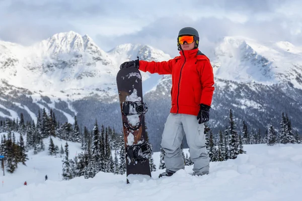 Muž Snowboardista na Whistler Mountain — Stock fotografie