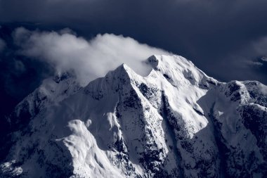 Kanada Karlı Dağ Manzarası Hava Görüntüsü