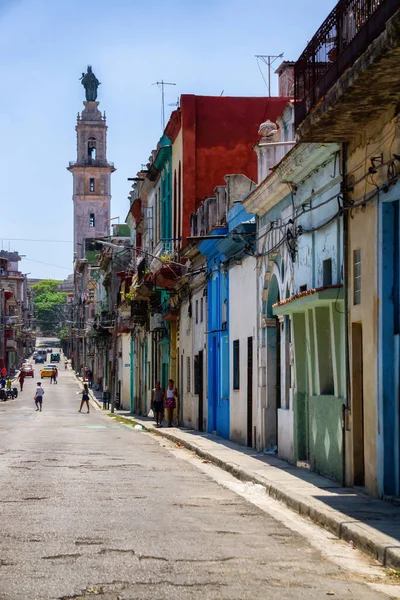 Beautiful Street view of the Old Havana City, Capital of Cuba Stock Picture