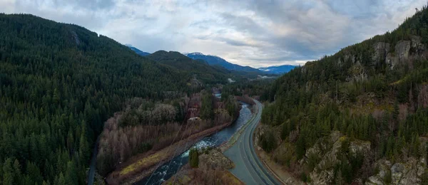 Vista Panorâmica Aérea do Famoso Passeio Cênico, Estrada Mar a Céu — Fotografia de Stock