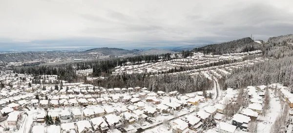 Vancouver suburbios después de grandes nevadas — Foto de Stock