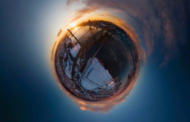 Modern Şehrin Hava 360 Panoramik Görünümü