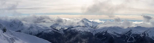 Whistler British Columbia Canadá Bela Vista Panorâmica Paisagem Montanhosa Coberta — Fotografia de Stock