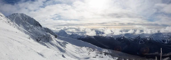 Whistler Britská Kolumbie Kanada Krásný Panoramatický Pohled Kanadské Zasněžené Horské — Stock fotografie