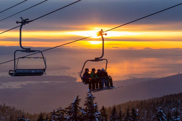Seymour Mountain North Vancouver British Columbia Canada Feb 2020 Chairlift — Stock Photo, Image