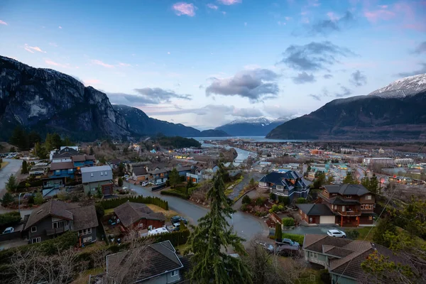 Squamish British Columbia Canadá Vista Aérea Uma Pequena Cidade Livre — Fotografia de Stock