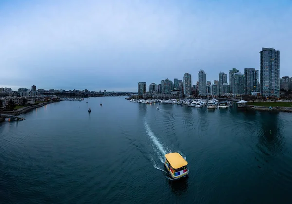 Centrum Vancouver Kolumbia Brytyjska Kanada Piękny Panoramiczny Widok Lotu Ptaka — Zdjęcie stockowe