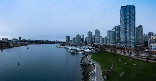 Центр Ванкувера Британская Колумбия Канада Воздушный Вид Современные Городские Здания — стоковое фото