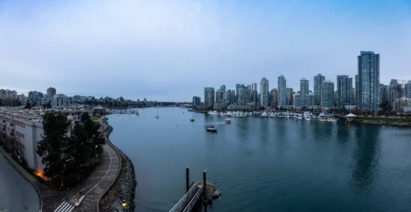 Центр Ванкувера Британская Колумбия Канада Воздушный Вид Современные Городские Здания — стоковое фото