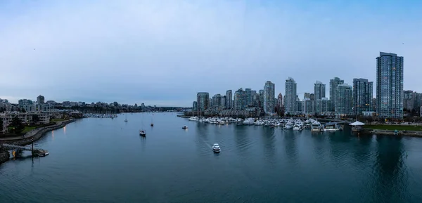 Vancouver British Columbia Kanada Vacker Antenn Panoramautsikt Över Moderna Stadsbyggnader — Stockfoto