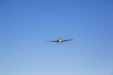 Pitt Meadows, Greater Vancouver, British Columbia, Canada - Feb 18, 2020: Small Airplane on the final approach and landing on the airport.