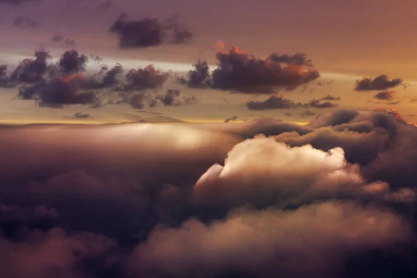 Cloudscape Background Beautiful Striking Aerial View Puffy Clouds Colorful Vibrant — Stock Photo, Image