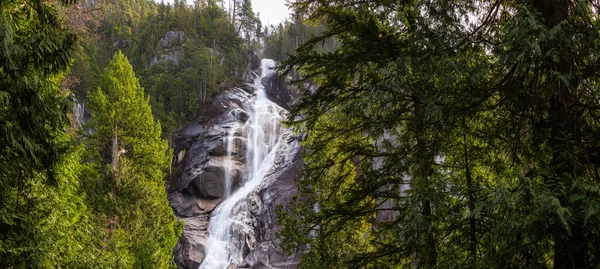 Panoramic View Shannon Falls Sunny Cloudy Winter Day Squamish British — Stock Photo, Image