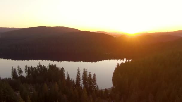 Veduta aerea del bellissimo lago nella natura canadese — Video Stock