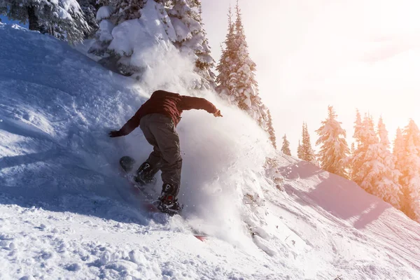 Snowboard sur la montagne — Photo