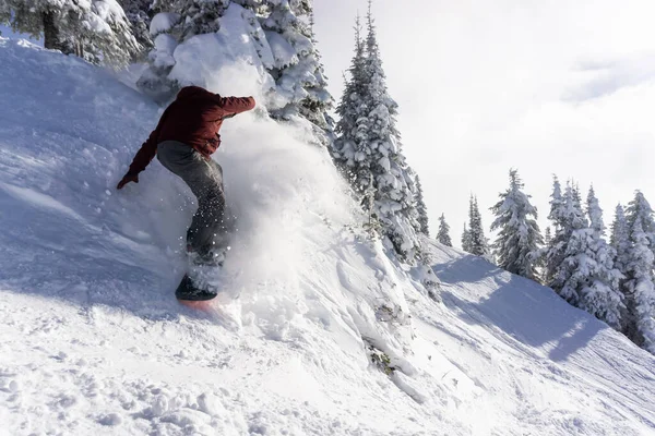 Snowboard på berget — Stockfoto