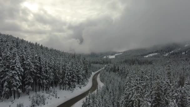 Vista aérea da estrada panorâmica nas montanhas — Vídeo de Stock