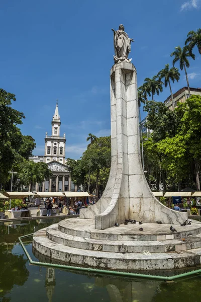 Pomnik Centralny Kościół Largo Placu Machado Rio Janeiro — Zdjęcie stockowe