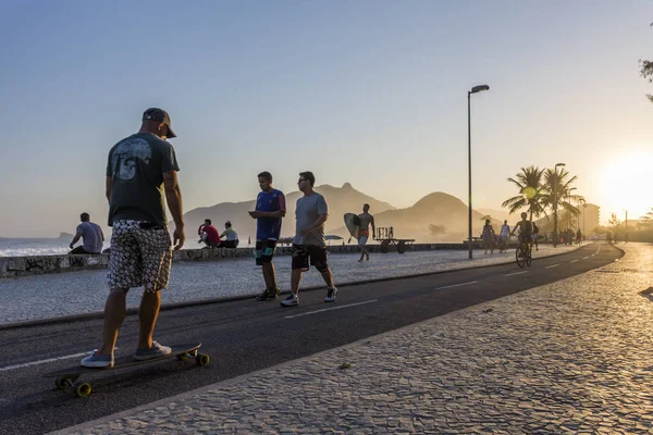 Rio Janeiro Brazylia Czerwiec 2016 Brasil Macumba Plaży Szlak Rowerowy — Zdjęcie stockowe