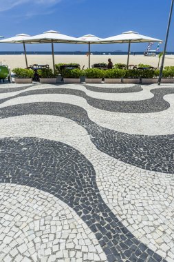 Waterfront boardwalk Copacabana ve Leme plajlar